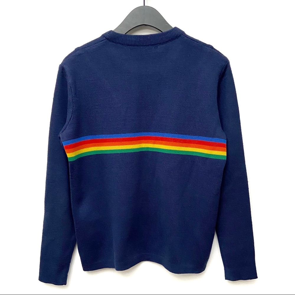 Vintage Obermeyer Retro Rainbow Stripe Sweater - Picture 2 of 9